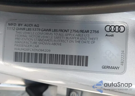 2013 Audi A6 3.0T Premium z USA, uszkodzony, nr VIN WAUHGAFCXDN084209